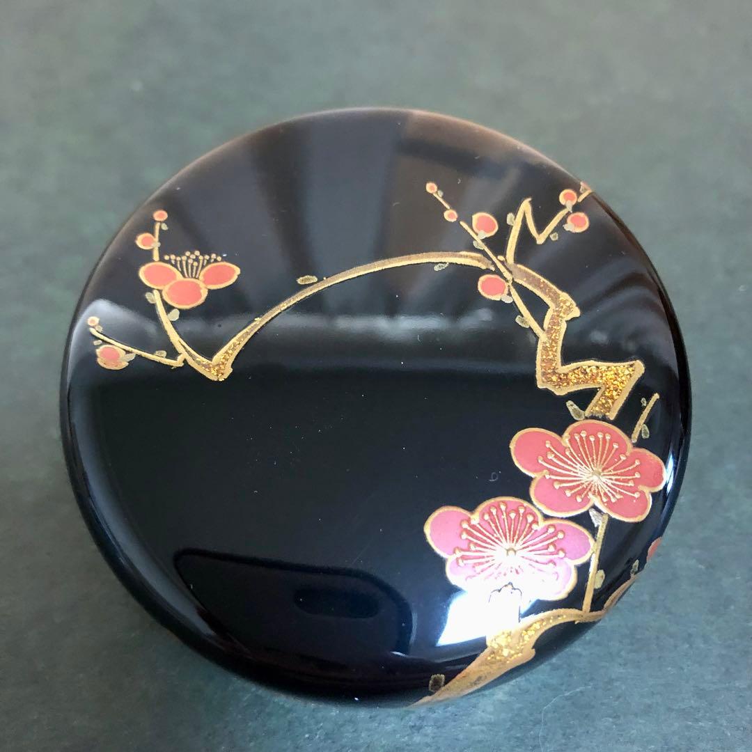 一后一兆 梅蒔絵黒大棗 共箱 茶道具