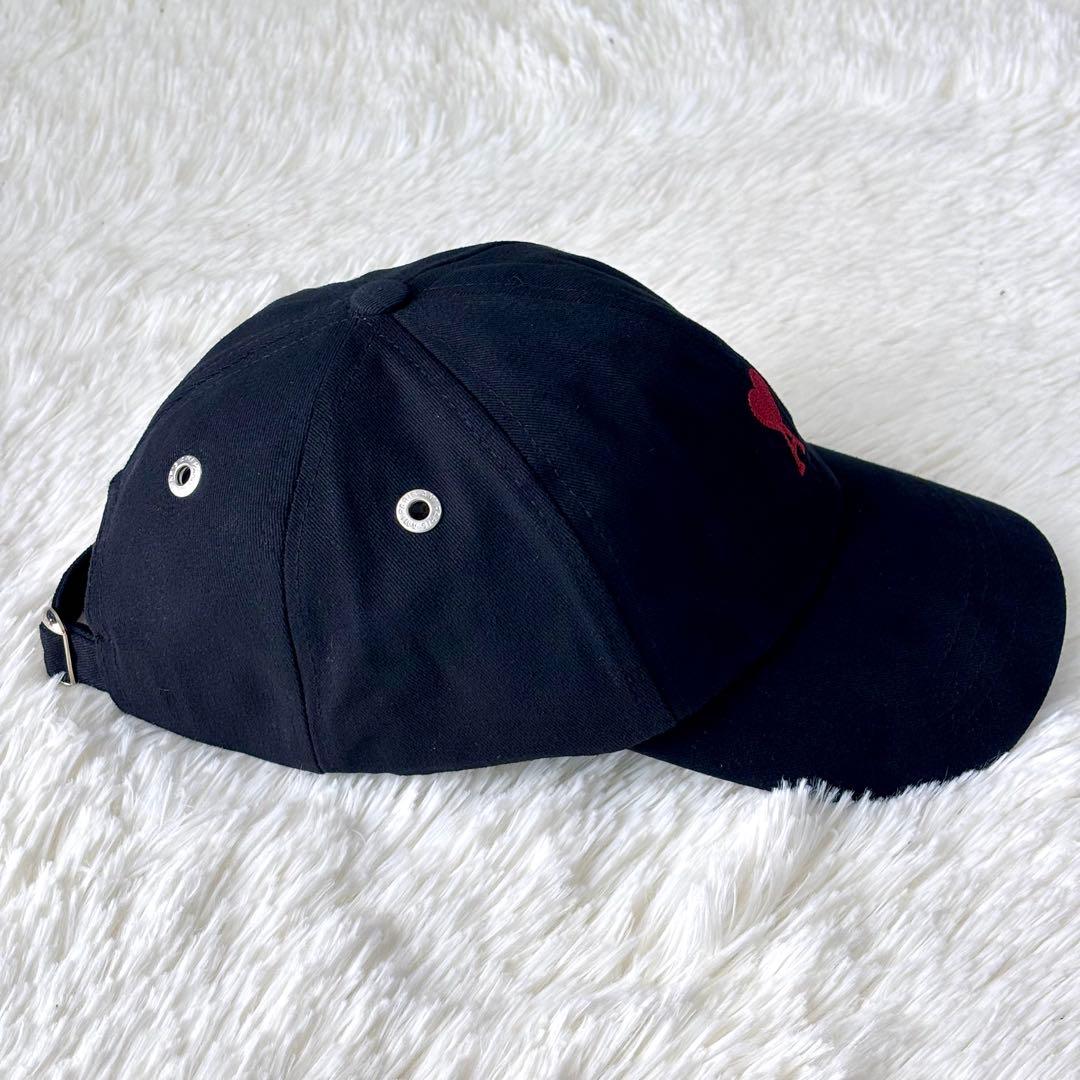 【収納袋 タグ付き】 AMI PARIS キャップ 帽子 黒　アミ