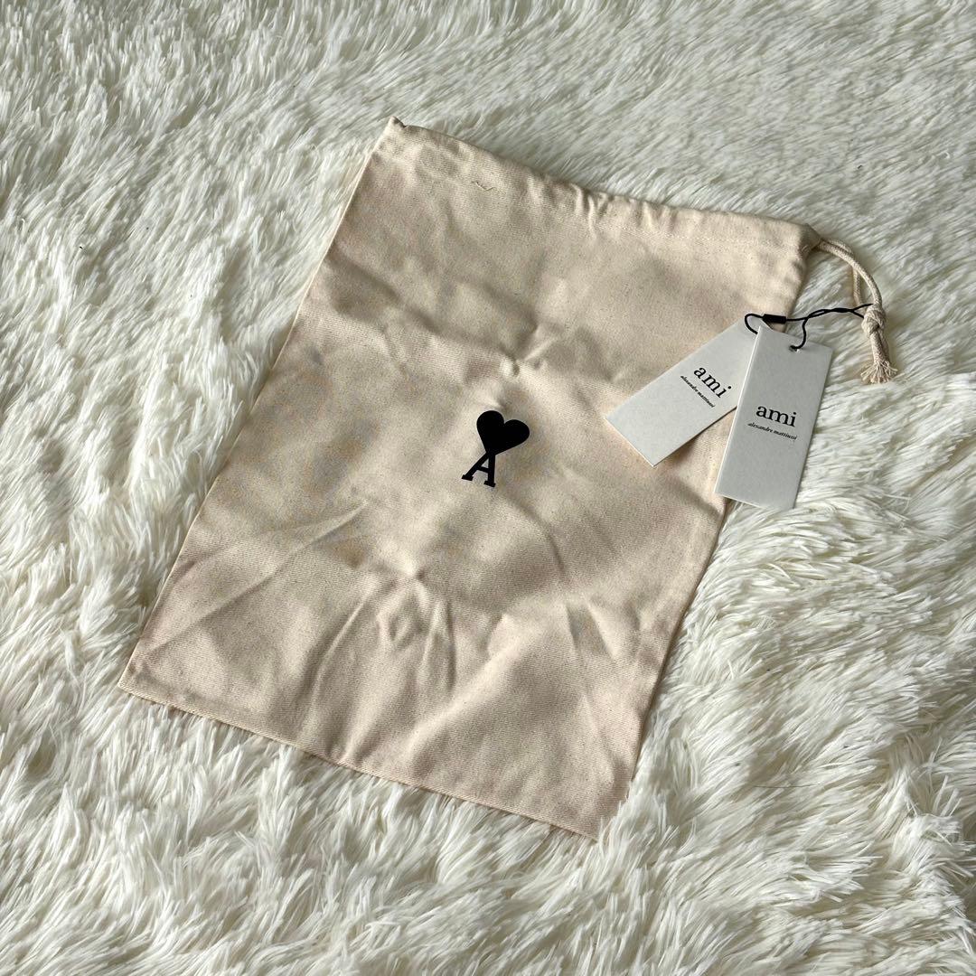 【収納袋 タグ付き】 AMI PARIS キャップ 帽子 黒　アミ