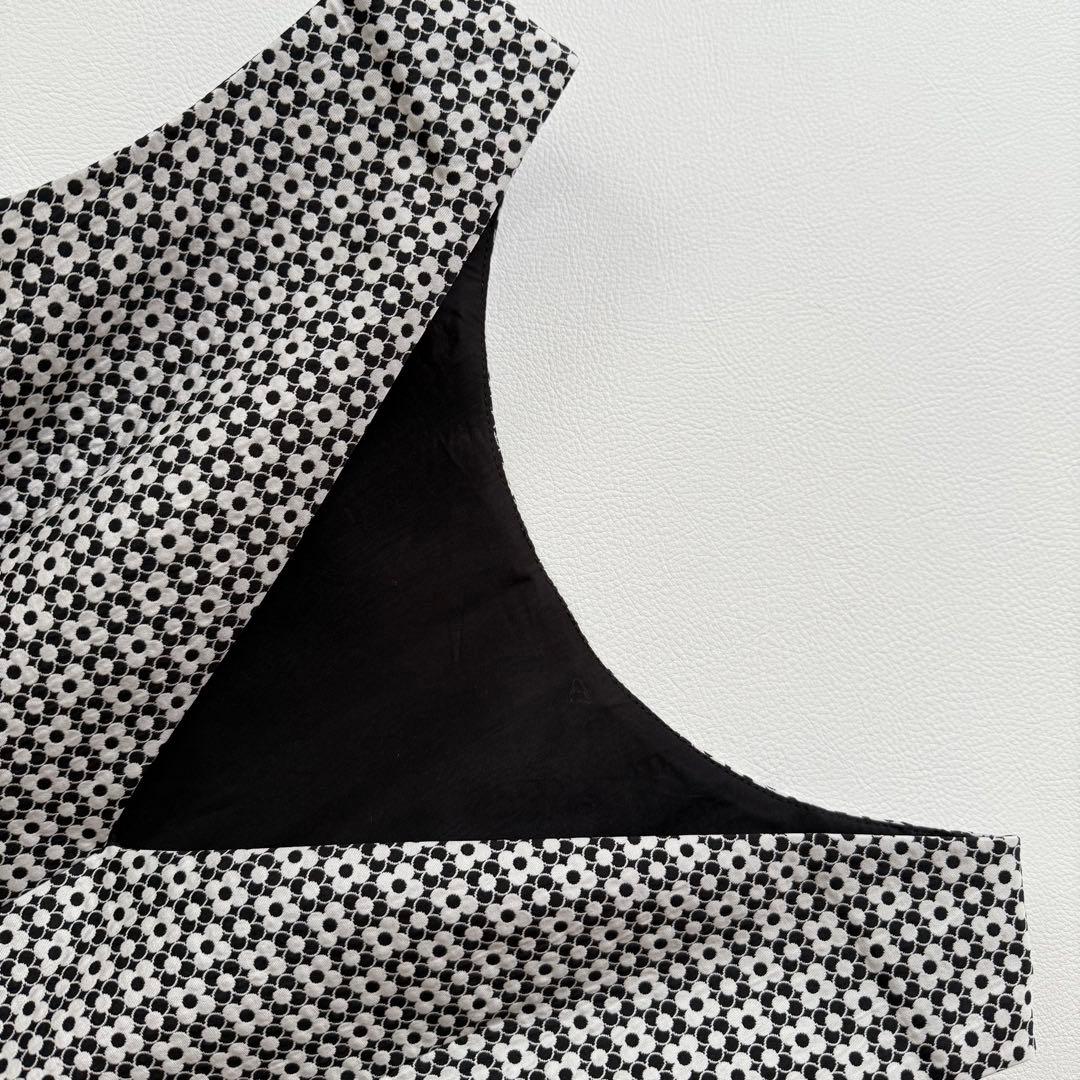 美品✨ルネ　リボンブローチ付き　カメリア総柄ワンピースドレス　クリーニング済　M