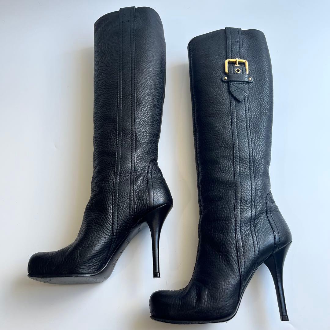 LOUIS VUITTON ルイス ヴィトン レザー ロングブーツ サイズ37