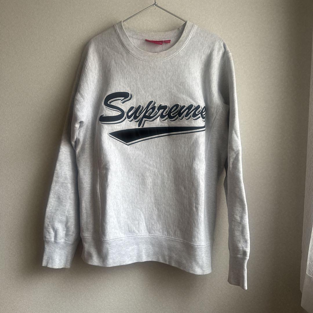 Supreme グレー ロゴ刺繍 スウェット サイズS