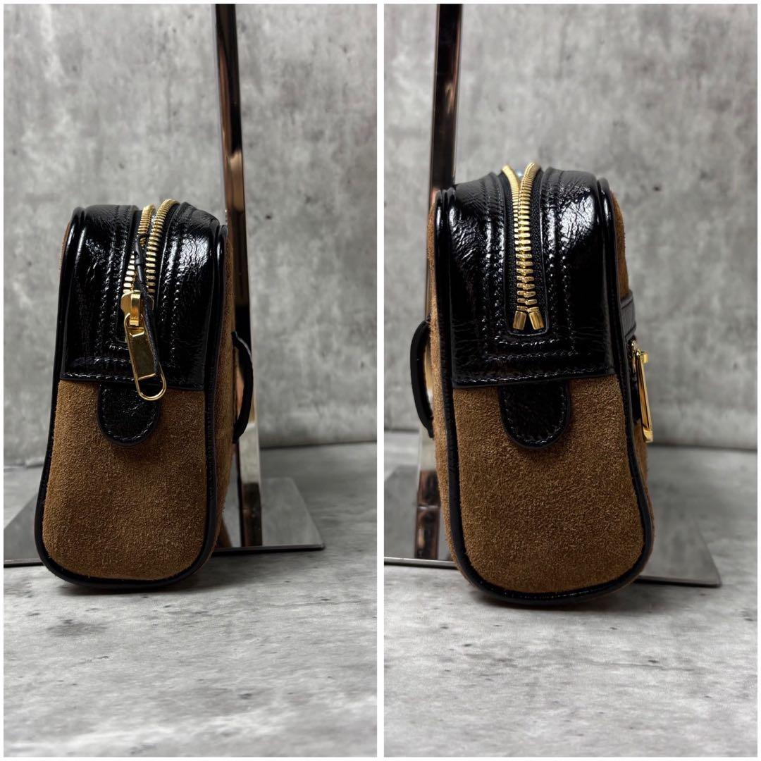 未使用級✨GUCCI ショルダーバッグ スエード GGロゴ シェリーライン 茶