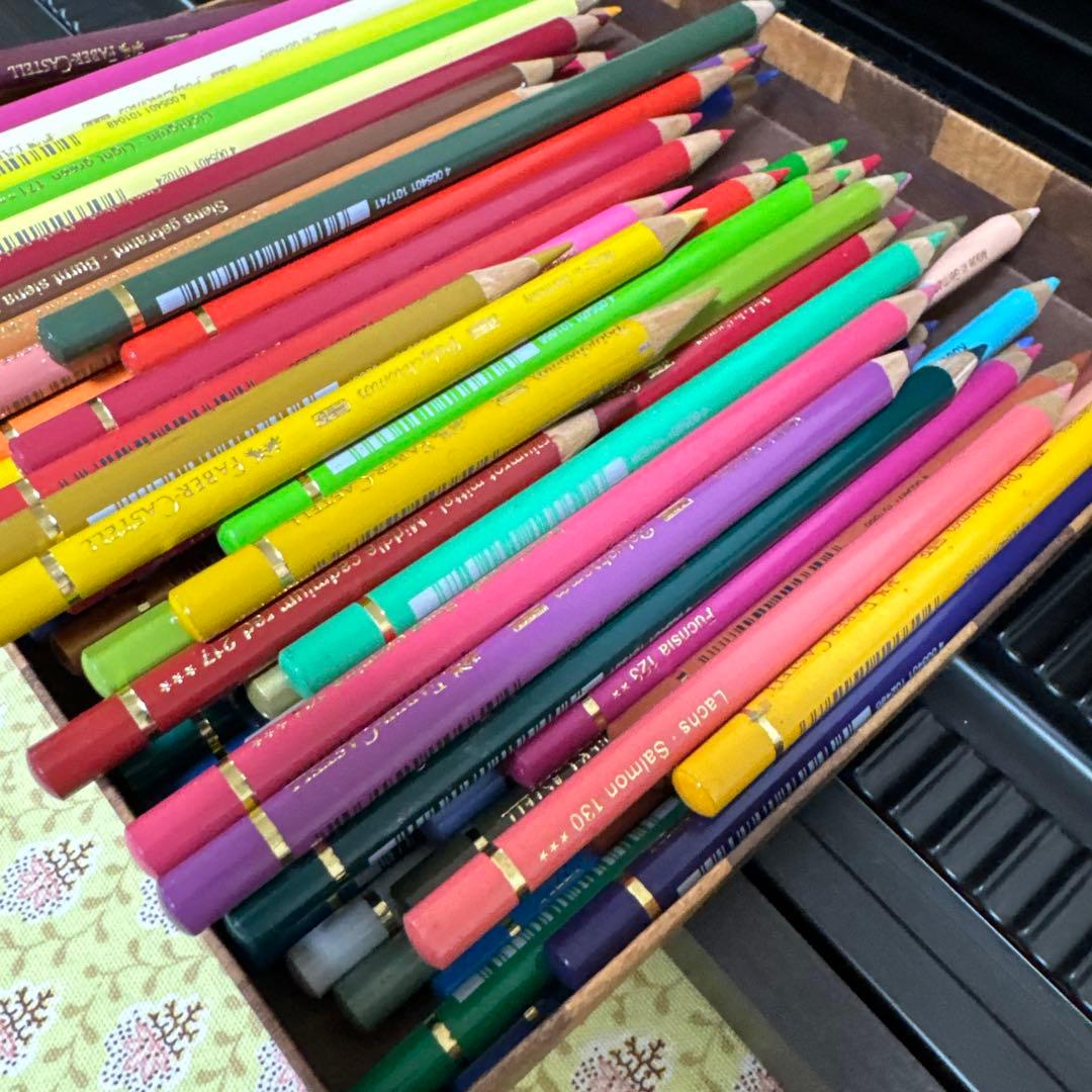 ファーバーカステルポリクロモス色鉛筆120色木箱のみ　使用色鉛筆お付けします
