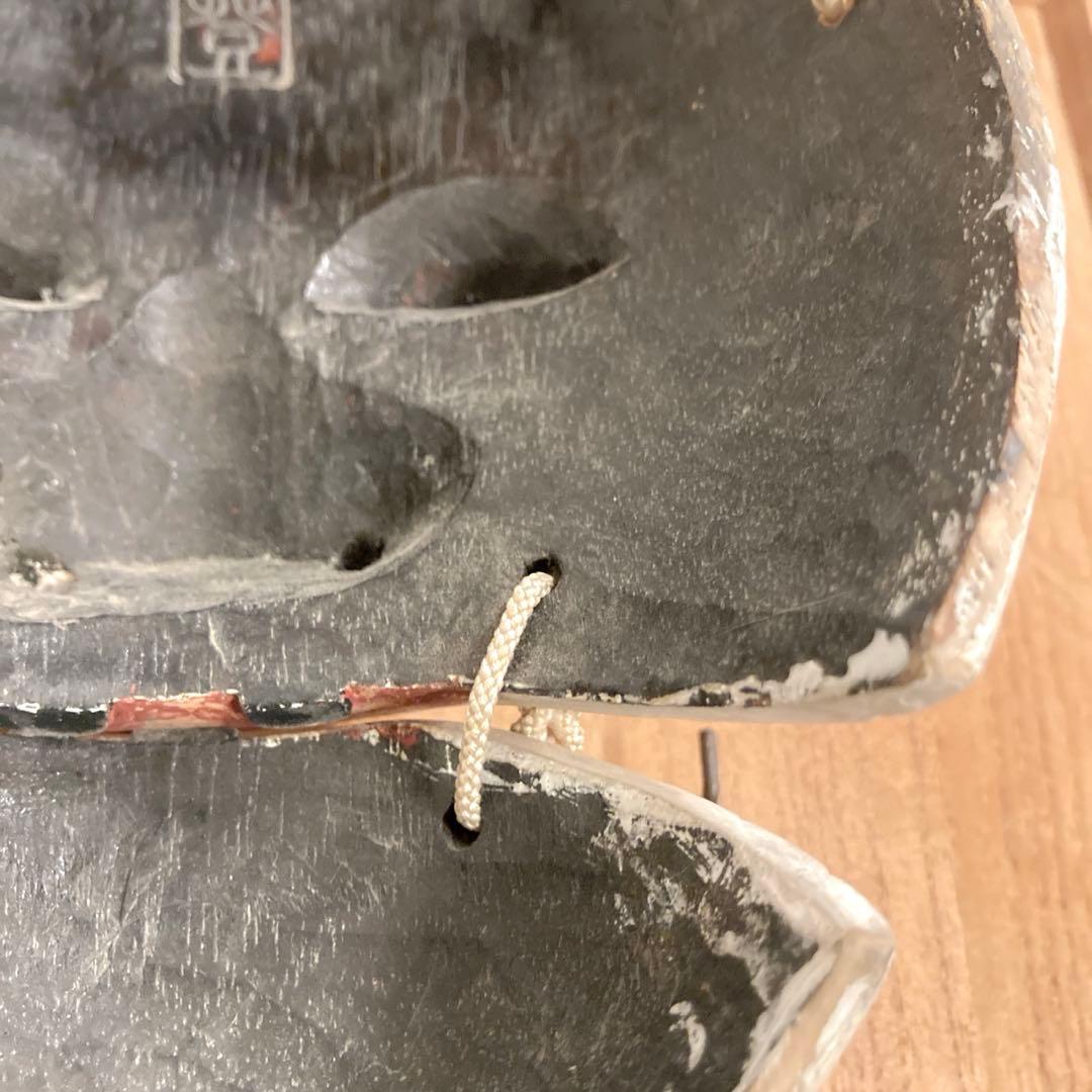 能面　能楽　雅楽　木彫　翁面　板付き　骨董　レトロ　アンティーク