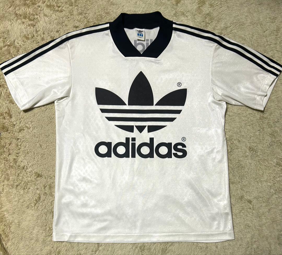 90s adidas アディダス ヴィンテージ ビッグトレフォイル ゲームシャツ