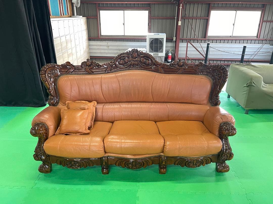 【お引き渡し限定】 アンティーク 三人掛け 大型ソファー ヴィンテージ