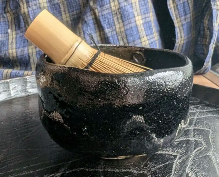 黒茶碗　九代大樋長左衛門作　共箱付き