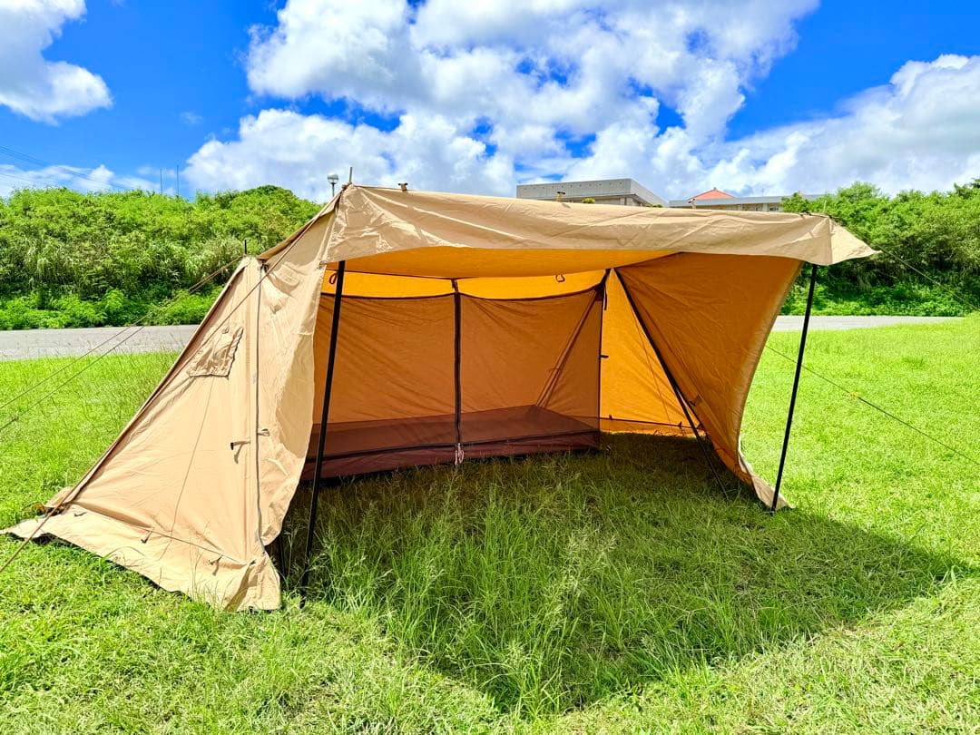 バンドック☆ソロベースex☆フロントウォール&純正二又ポール2本付☆人気の改良型