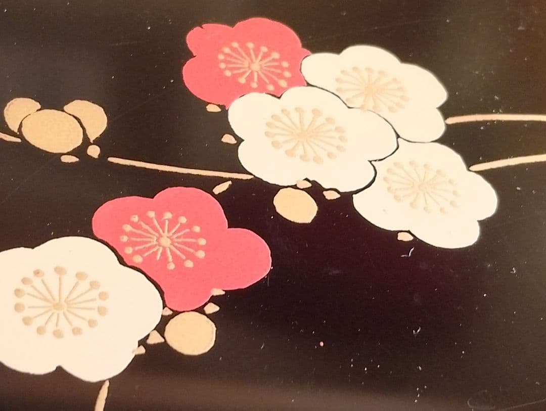 本漆 重箱 梅の花