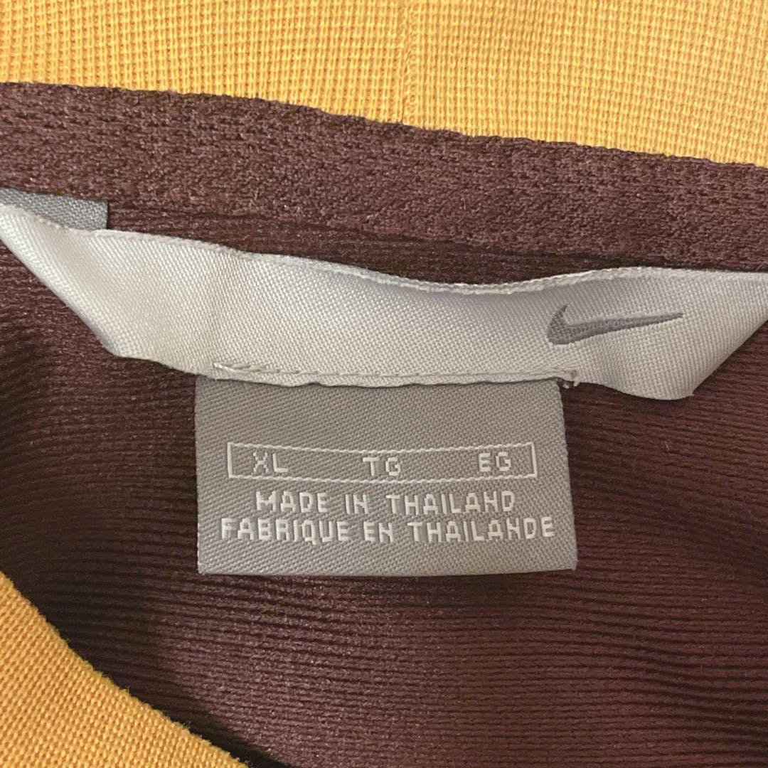 【絶妙配色】y2k/NIKEナイキ/長袖トレーニングウェア刺繍ロゴ/ブラウンXL