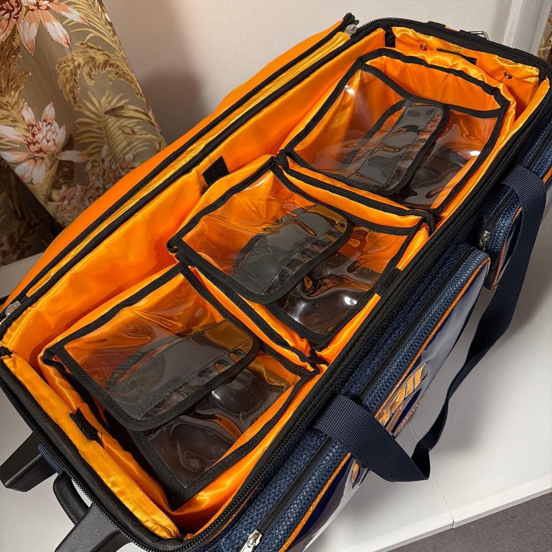 おまけ付！STORM 3個入りボウリング用バッグ ネイビーブルー/オレンジ