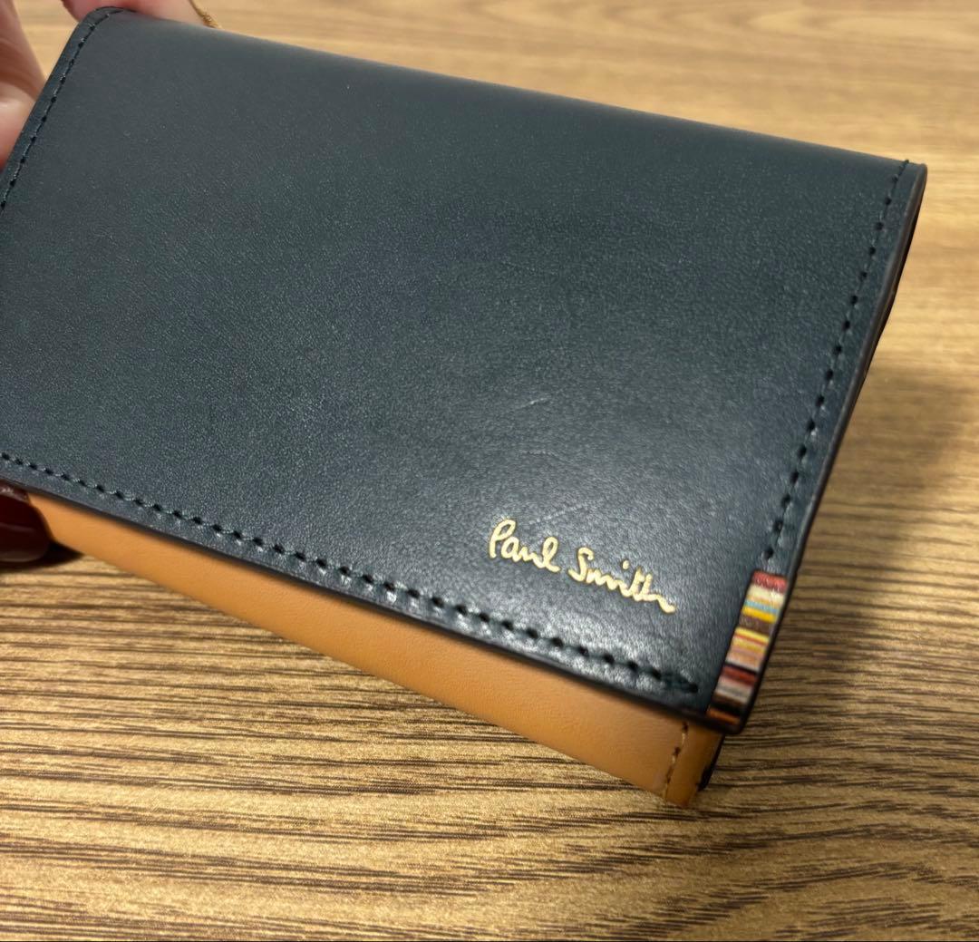 ポールスミス　名刺入れ　グリーン　オシャレ　メンズ