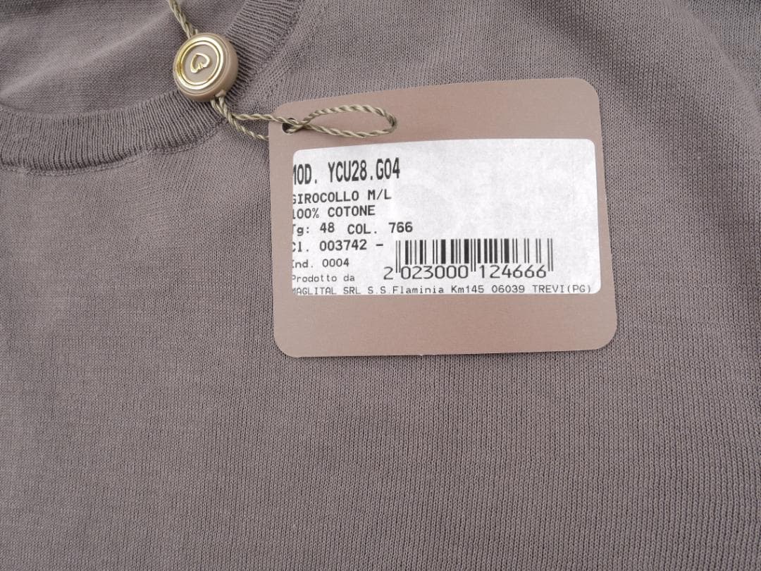 Cruciani クルチアーニ◆48◆トープ◆コットン ハイゲージ ニット