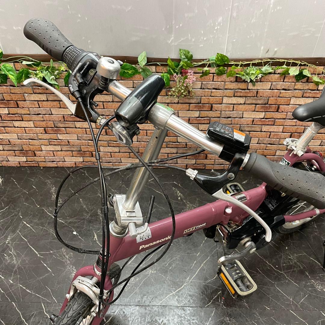 【14】折りたたみ電動自転車Panasonic OFF TIME ワインレッド