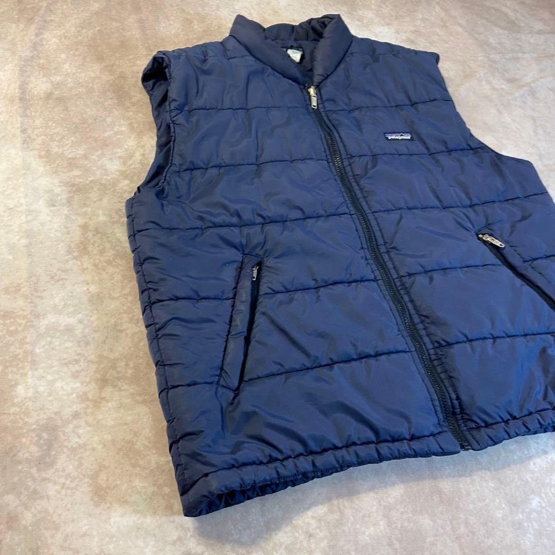 90s Patagonia ダウンベスト ネイビー Lサイズ 詳細不明