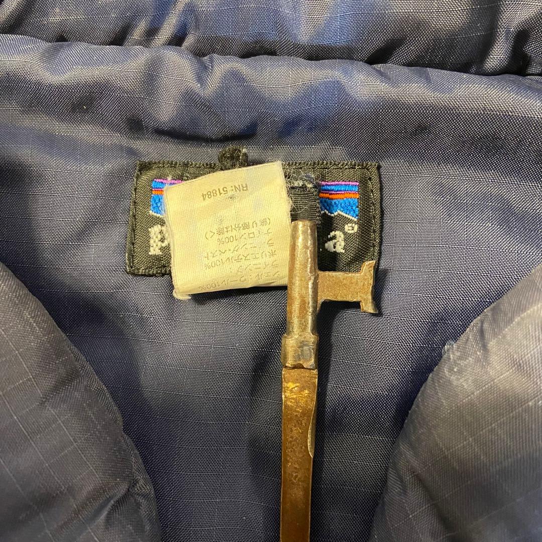 90s Patagonia ダウンベスト ネイビー Lサイズ 詳細不明