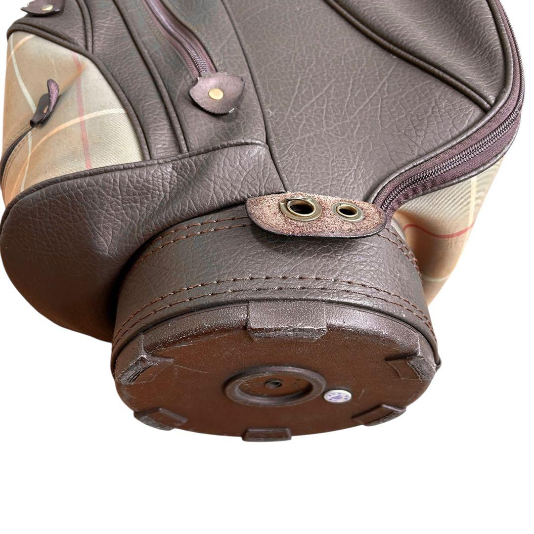 BURBERRY　バーバリー　キャディバッグ　ゴルフバッグ　チェック柄　レザー