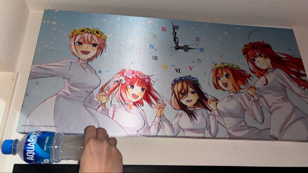 五等分の花嫁 壁掛け時計　テキスタイルパネルクロック キャンバスボード ED