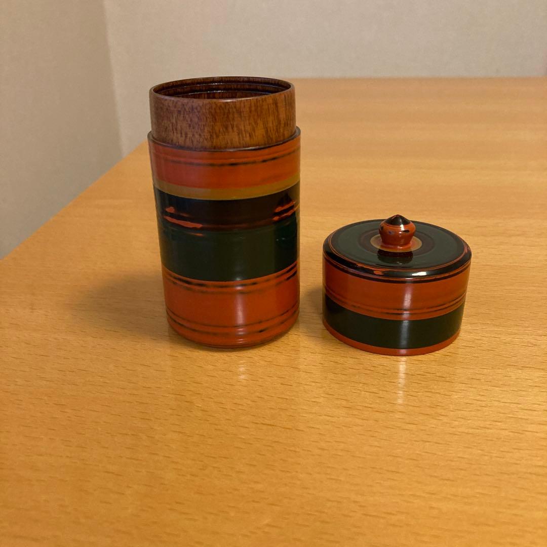 茶道具 莨盆用　独楽巻莨入 宝寿飾 道場宗廣