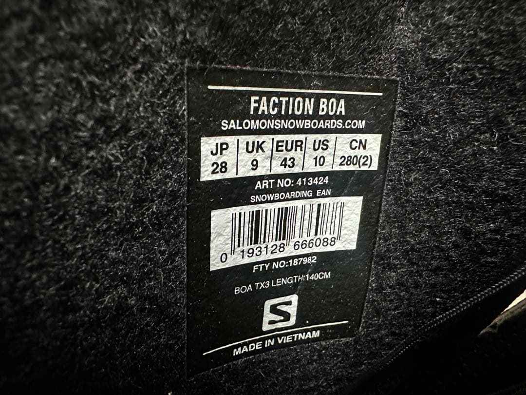 Salomonスノーボードブーツ サロモン ファクションボア28.0cm