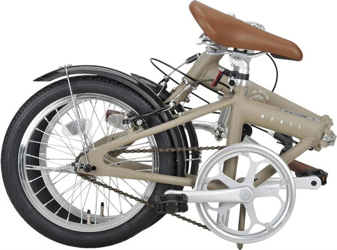 16インチ 折りたたみ自転車 アルミ AL-FDB161 カーキ モンテ