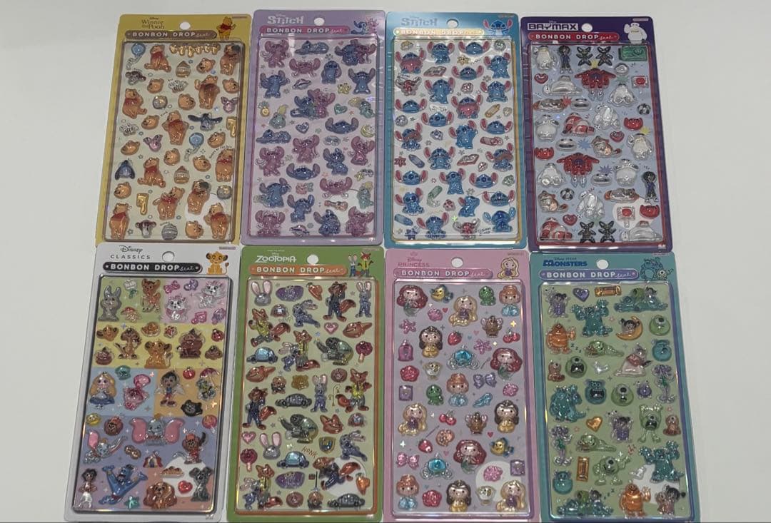 【正規品】ディズニーボンボンドロップシール8枚セット