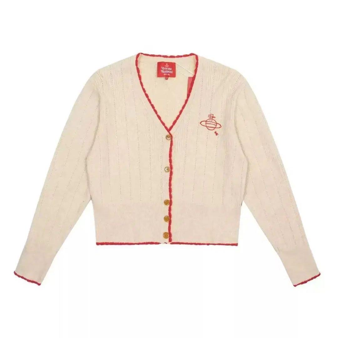 Vivienne Westwood カーディガン クリーム/レッド サイズ00