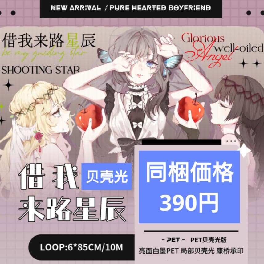 ✩再販✩J640＃借我来路星辰(贝壳光)純情男友切り売り海外人物マステ女の子