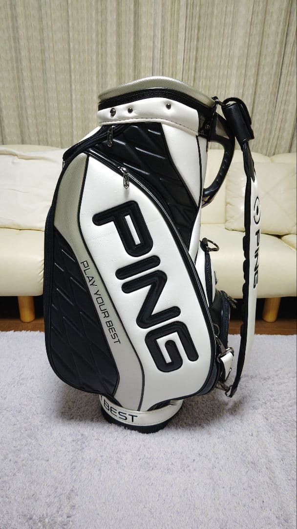 ピン キャディバッグ 9.5型 3点式ショルダー 極美品 PING