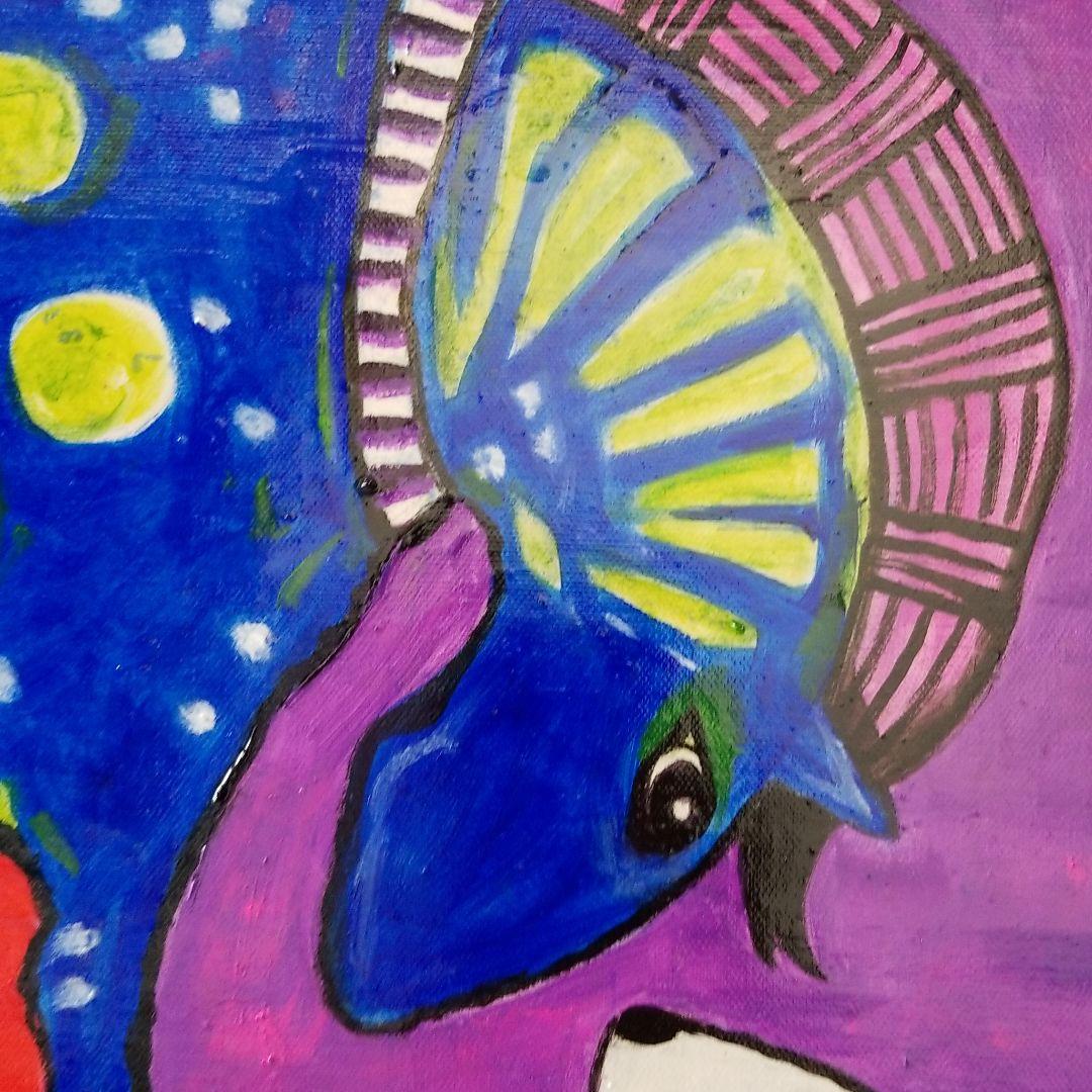 油絵　ゆ(o^^o)★確認　ベストフレンド馬と犬