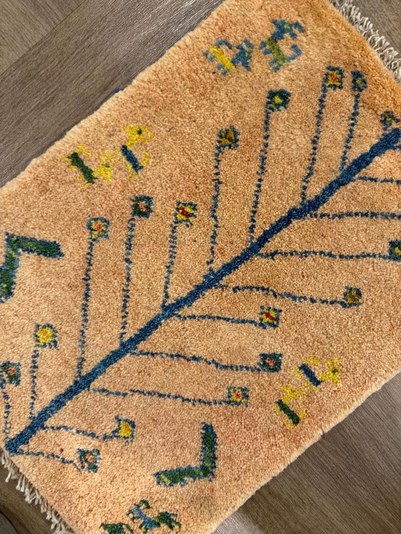 ギャッベ 58x43cm ペルシャ絨毯 手織り ギャベ 玄関マットラグ 絨毯