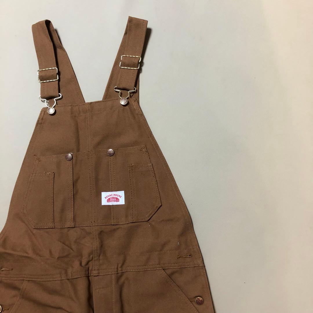 美品32×32 アメリカ製！ラウンドハウス　ダブルニーオーバーオール i66s