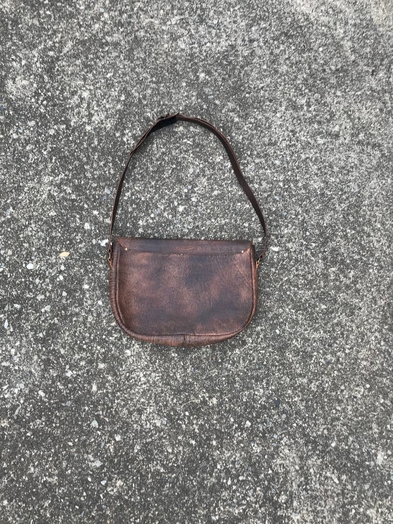 art brown レザー メール ショルダー バッグ アート ブラウン