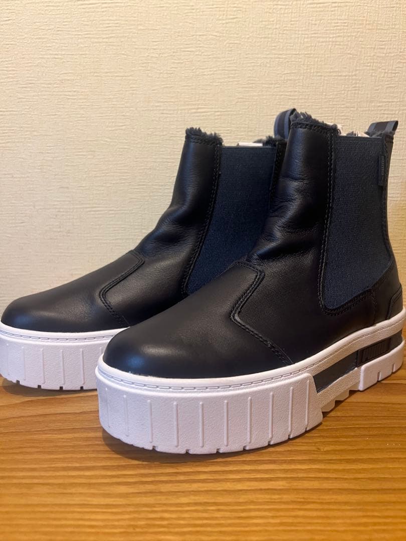 PUMA ネイビーサイドゴアブーツ 厚底