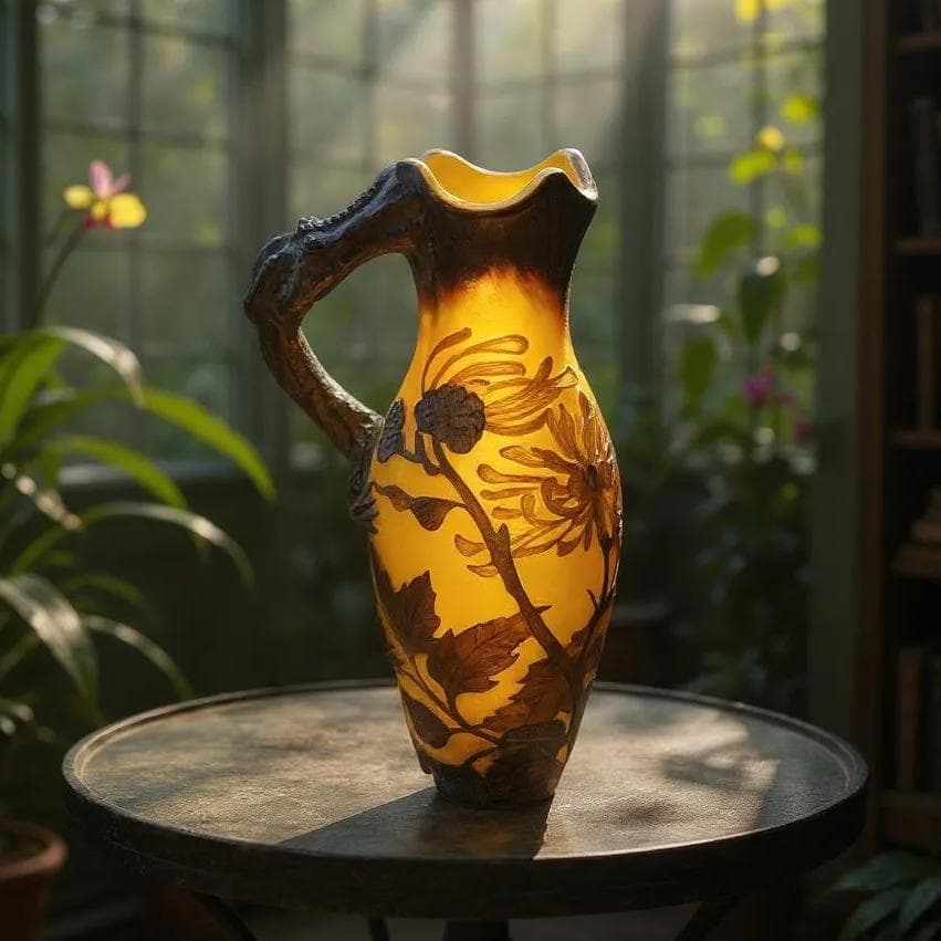 高さ30㎝【希少】エミールガレ風　レプリカ　水差し　花瓶