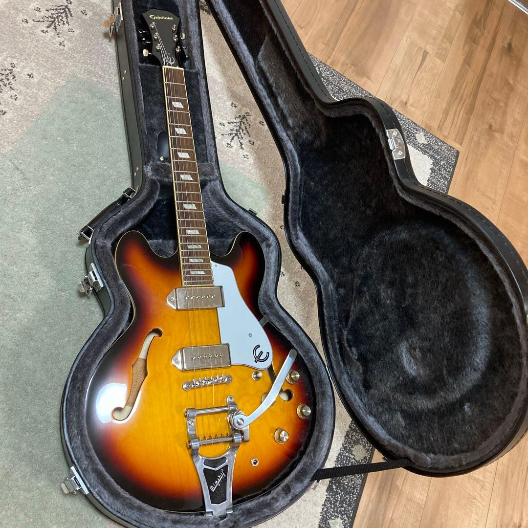 羊*様 Epiphone Casino Bigsby ハードケース付き美品 送料