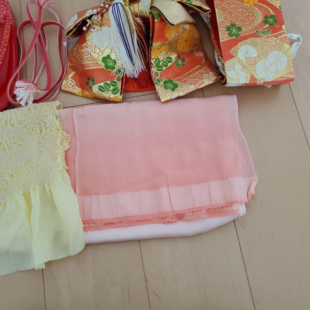 京越 七五三 7歳 女の子 四つ身着物 蝶菊水帯 結び帯 作り帯 帯揚げ付き