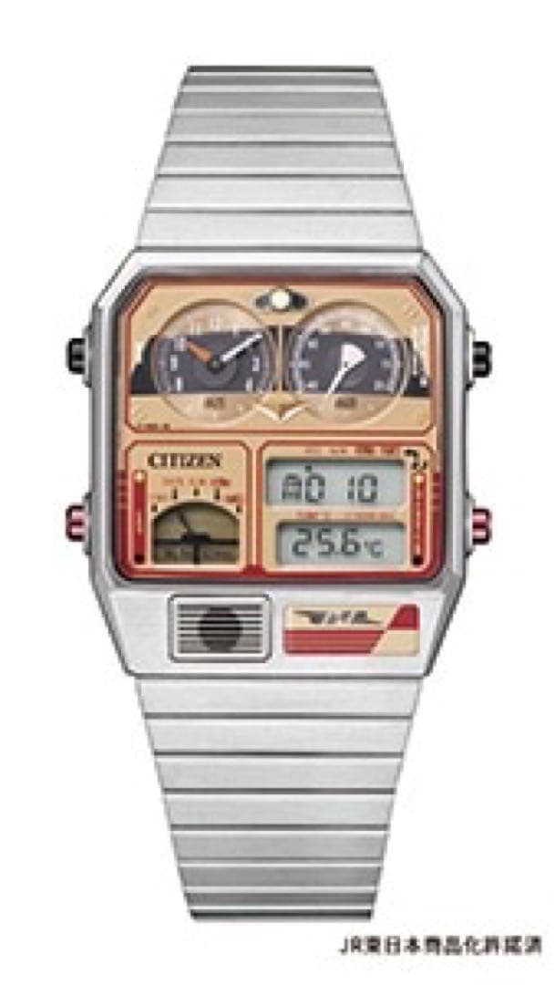 Citizen アナデジテンプ　上野駅開業140周年　485特急ひたち