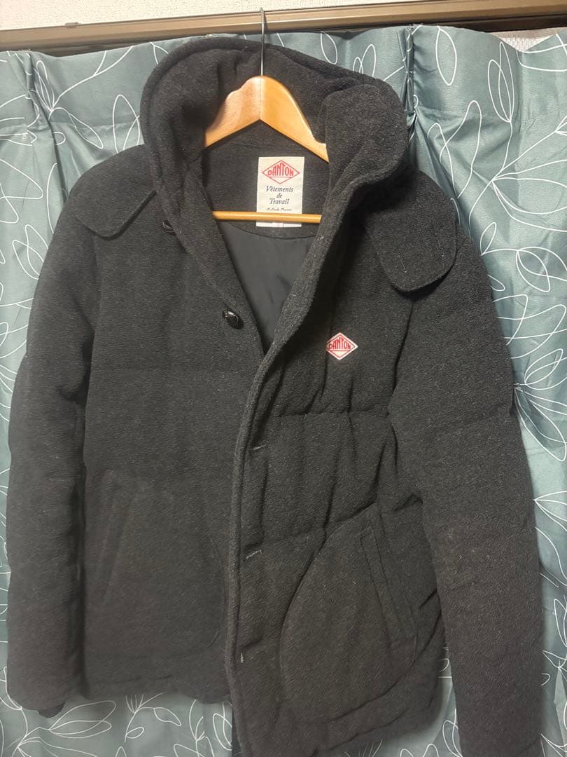 ダントン ビームス別注 ウールモッサ ダウンジャケット くるみ 黒グレー 42