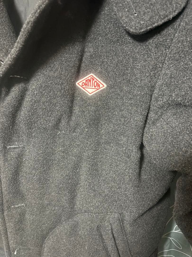 ダントン ビームス別注 ウールモッサ ダウンジャケット くるみ 黒グレー 42