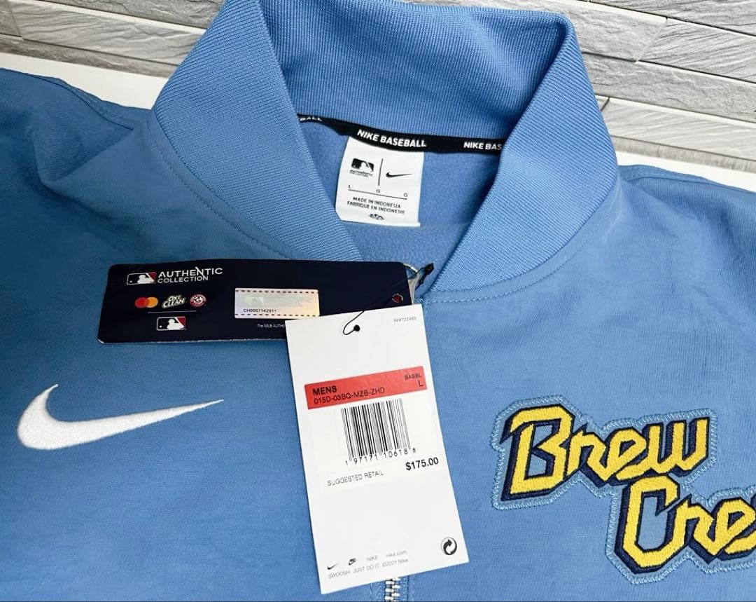 ブリュワーズシティコネクト ボンバージャケット 選手着用品 サイズL 新品タグ付