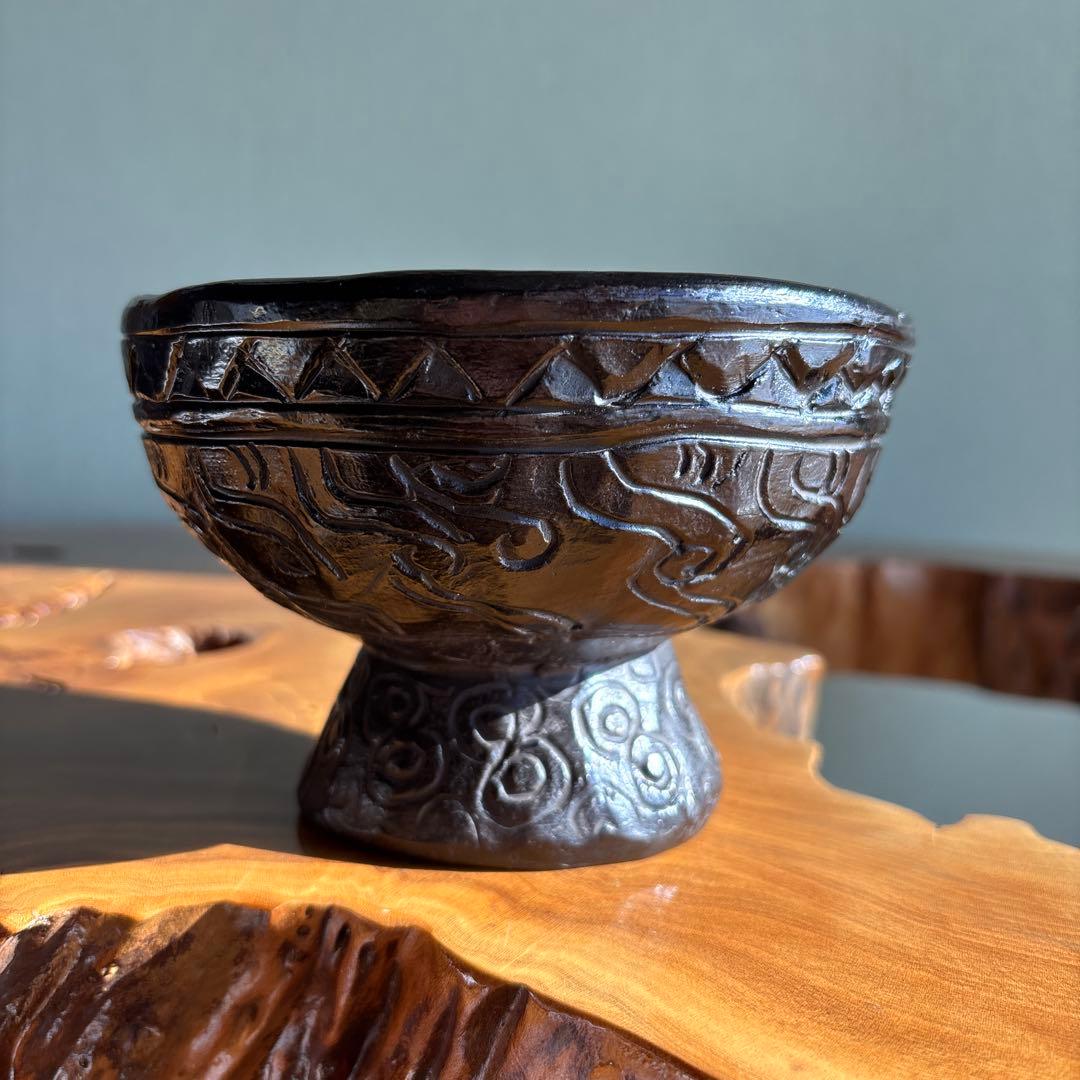 小崎陶仙造 台付浅鉢 美濃白川 共箱