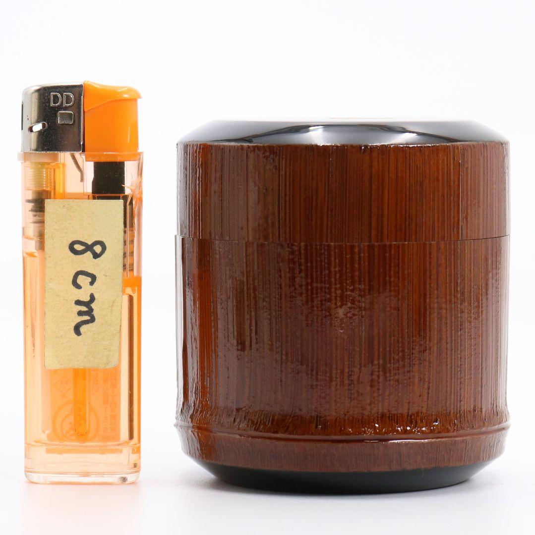 野村政寛(香庵)作 竹塗鈴虫蒔絵 雪吹 薄茶器 茶道具 共箱　V923　N7