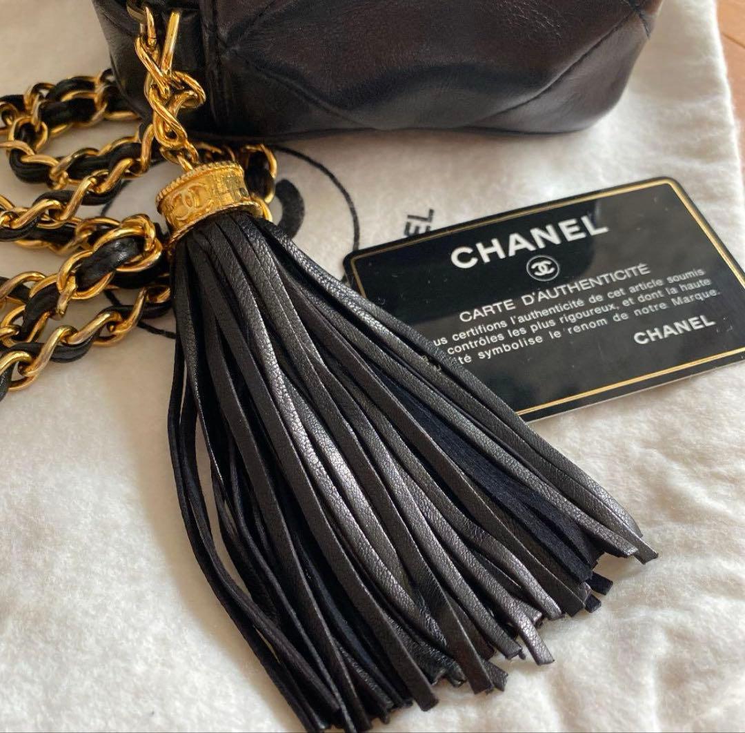 美品　シャネル チェーンショルダー ラムスキン