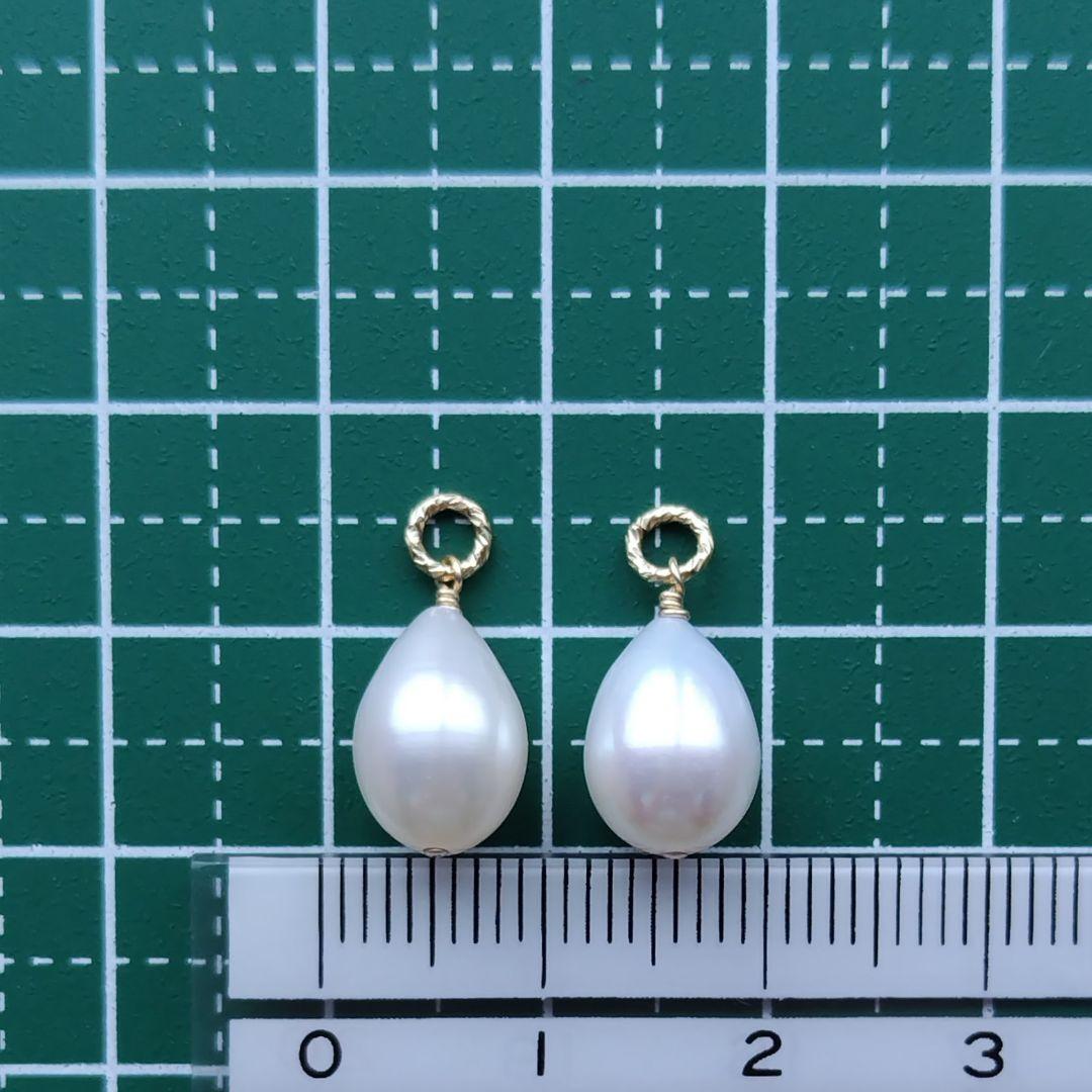 No.1396 淡水パール ドロップ ピアス イヤリング チャーム 14kgf