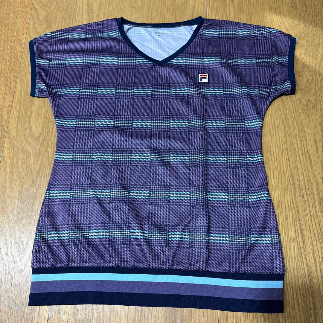 希少　FILA テニスウェア　スコート2点セット　紫系 チェック柄
