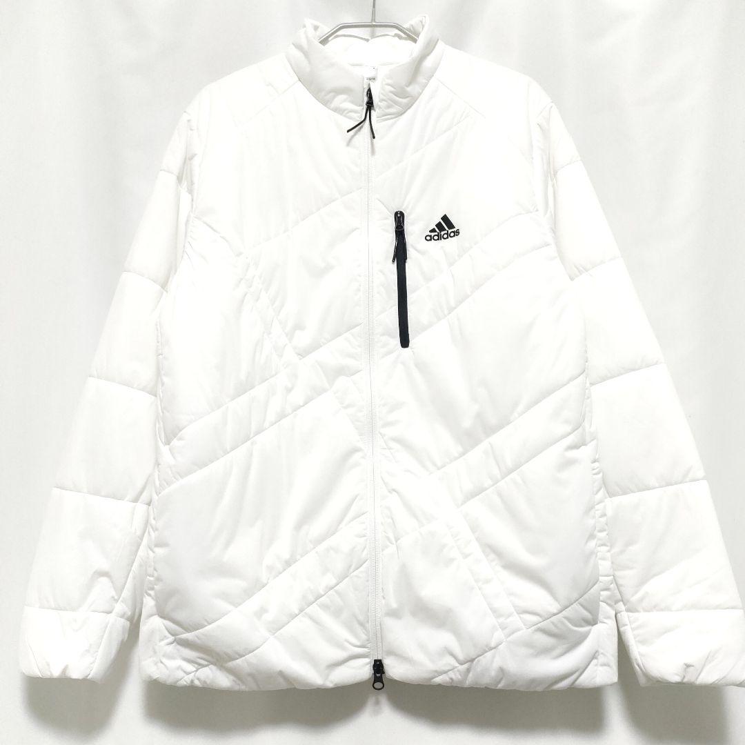 ☆アディダス☆ダブルジップ☆中綿入り☆ウーブンジャケット☆ホワイト☆極暖☆軽量☆