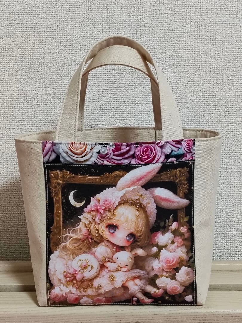 【受注制作】両面ミニトート（内側あり）3点、 両面巾着袋 （裏地あり）1点