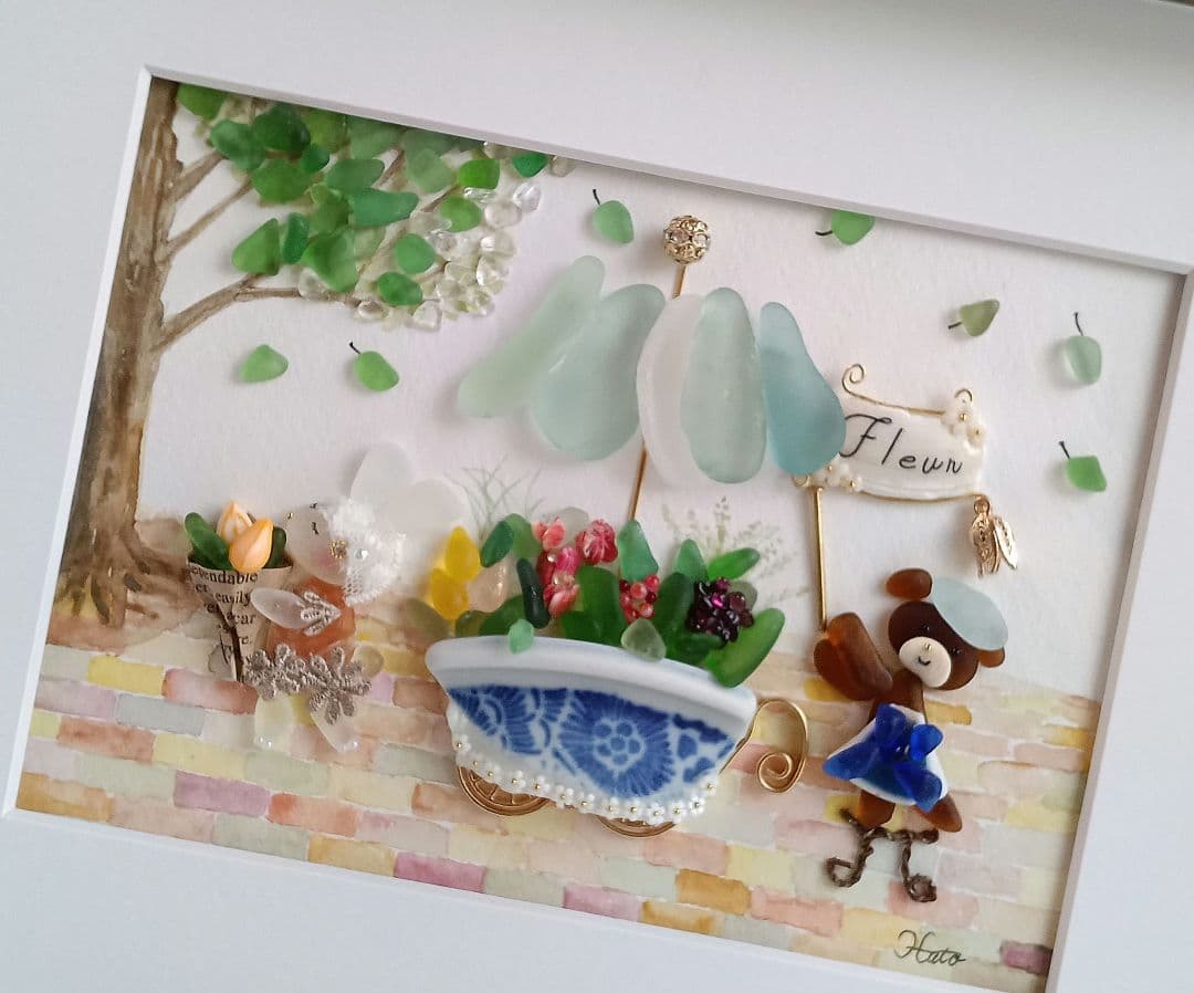 シーグラスアート　ぷうこ様　ご確認用　４点